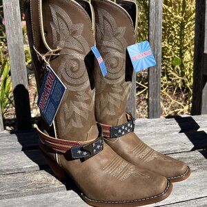 Durango New Women's Crush American Flag Buckle Western Boots, Size 9.5